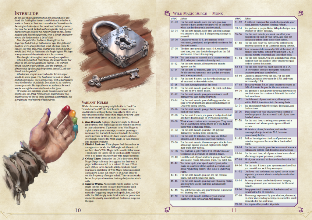 Wild Magic Table 5E: A Comprehensive Guide